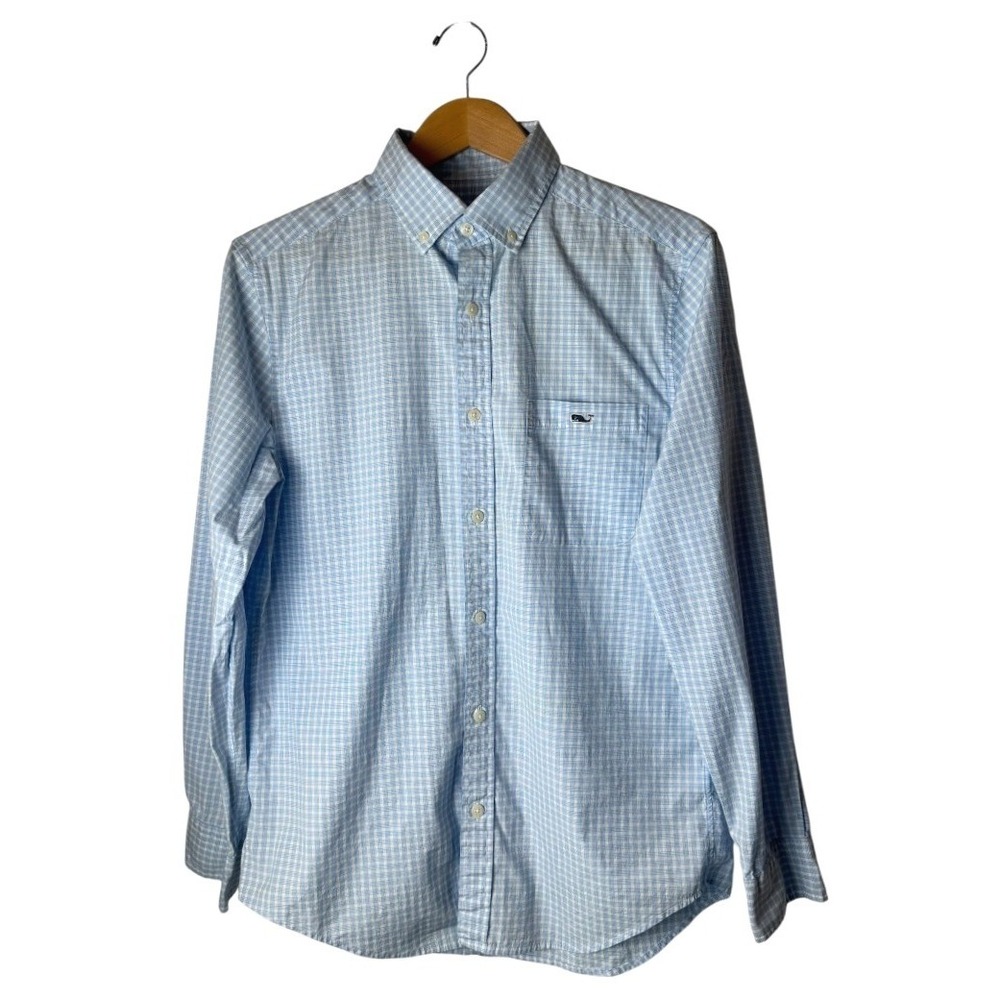 Vineyard Vines Tucker Shirt Mens Small Blue Plaid Classic Fit Preppy Coastal - Picture 2 of 10